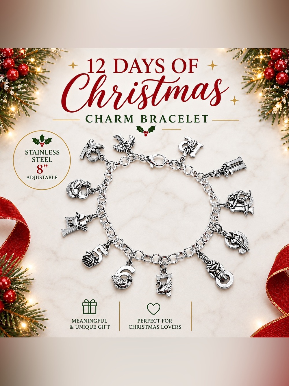 12 Days of Christmas Charm Bracelet